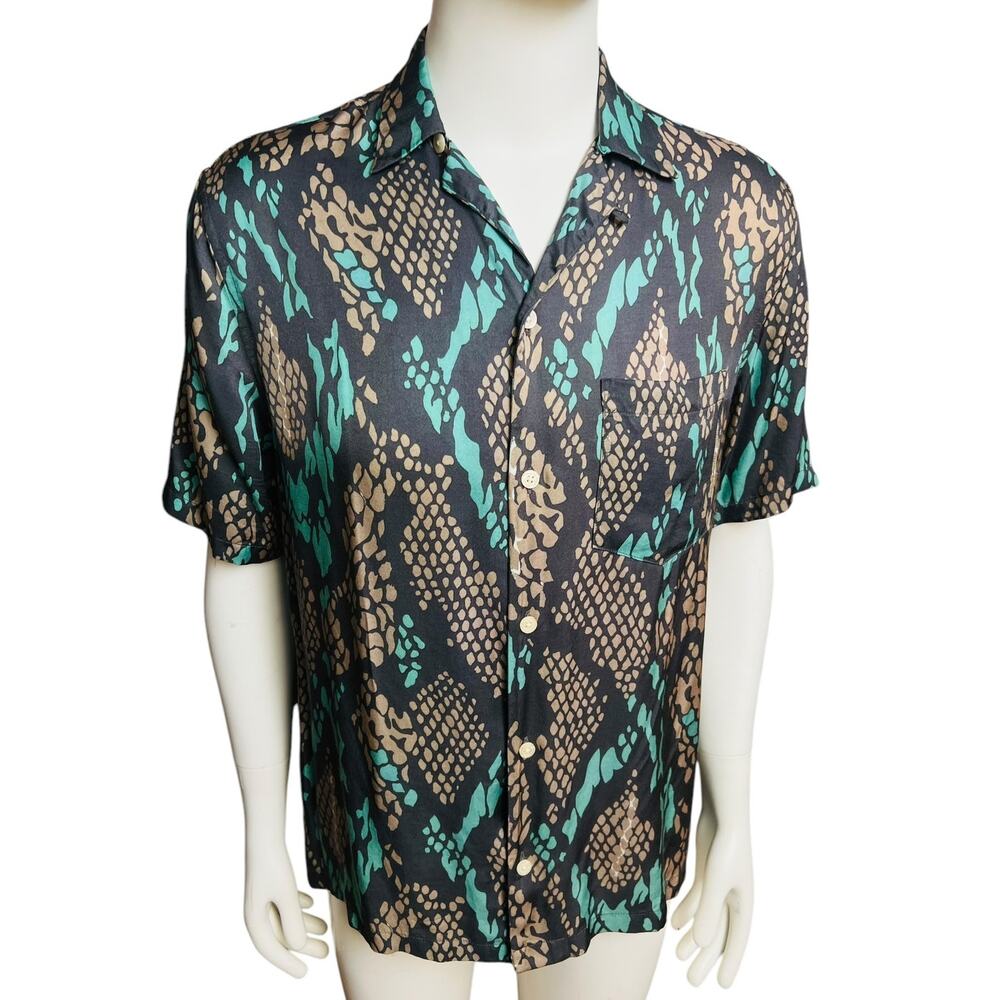 Allsaints Krait Python Camp Snake Print Shirt Sho… - image 7
